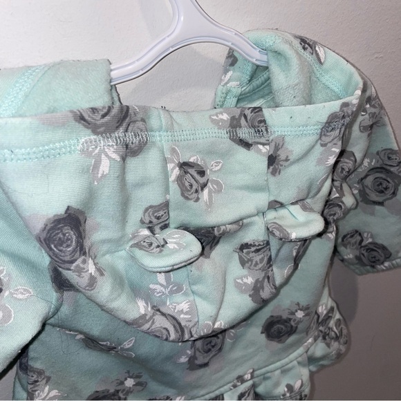 5/$15 George Blue Baby Sweater With Grey Florals - Picture 5 of 6